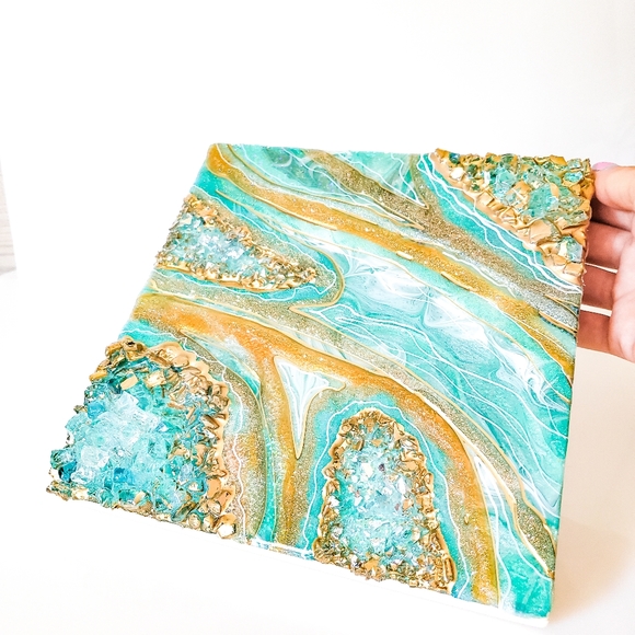 SOLD - Geode Wall Art/Decorative Piece - Picture 3 of 16